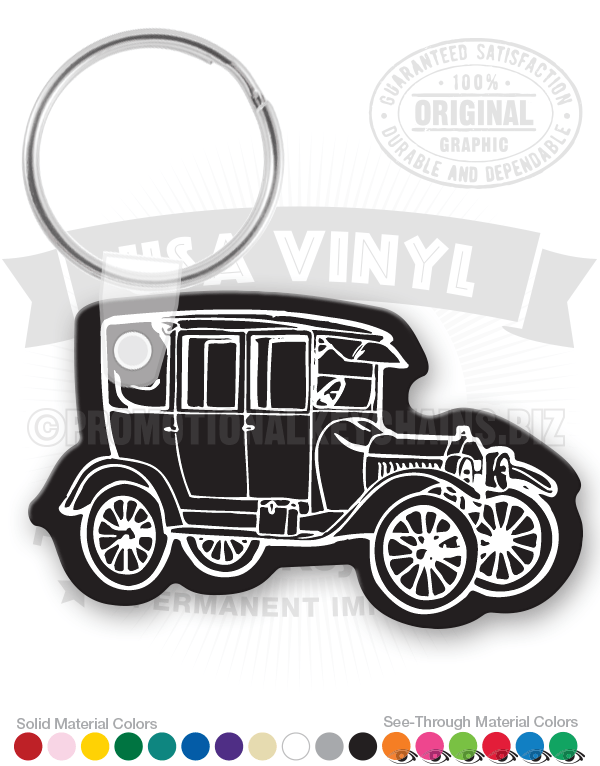 1910s Antique Town Car Vinyl Keychain