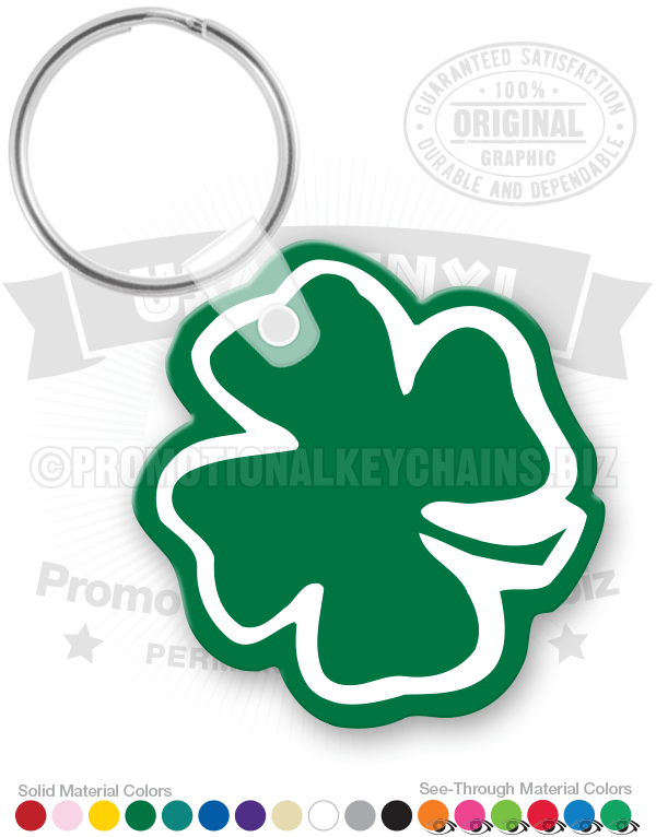 Four Leaf Clover Shamrock Vinyl Keychain