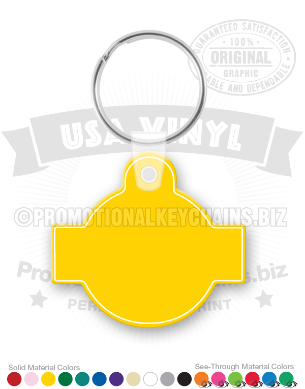 Circle Logo Tag Vinyl Custom Printed Keychain