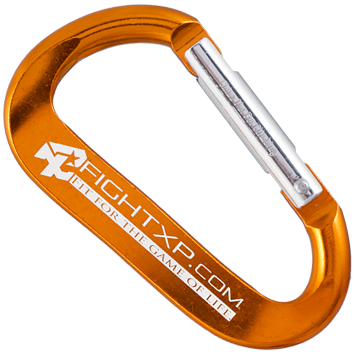 Orange colored XTREME carabiner with a customized engraving