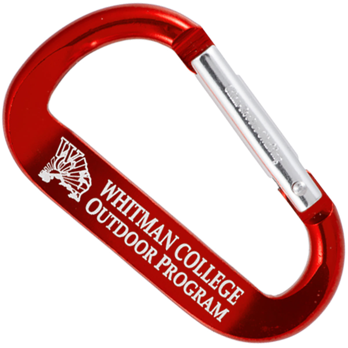 Red colored XTREME carabiner with a customized engraving