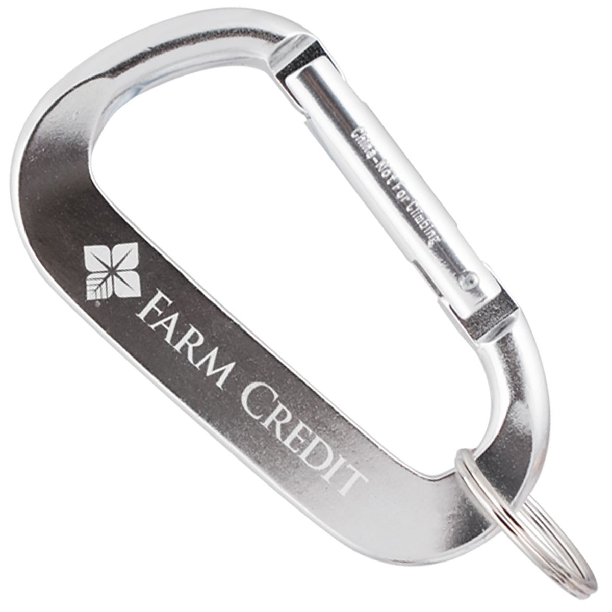 Silver colored XTREME carabiner with a customized engraving