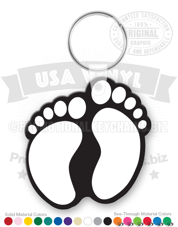 Human Footprints Vinyl Keychain