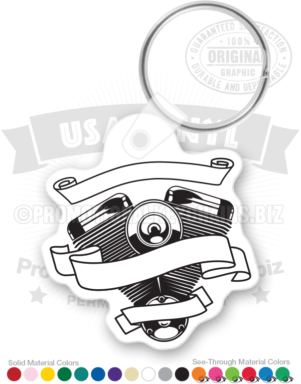 Motorcycle Engine Vinyl Keychain