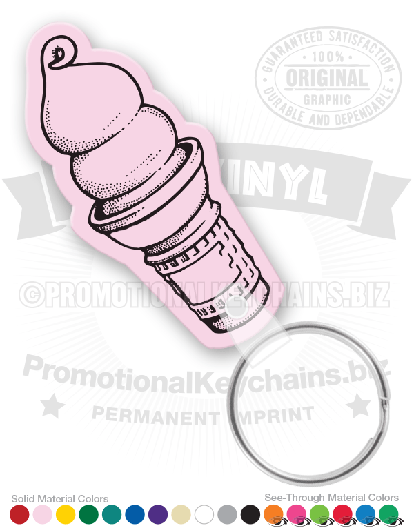 Old-Fashioned Ice Cream Cone Vinyl Keychain