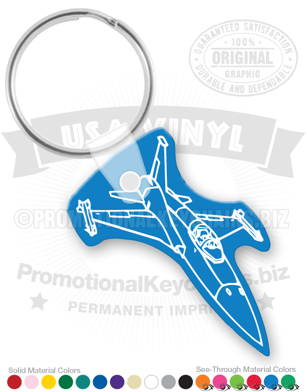 Vintage 1970s Fighter Jet Vinyl Keychain