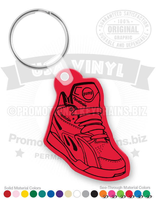 Vintage 1990 Reebok Pump–Style High-Top Basketball Shoe Vinyl Keychain