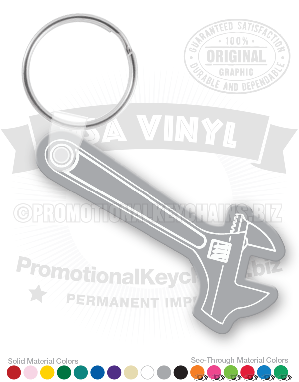 Adjustable Wrench Vinyl Keychain