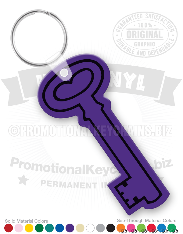Antique Skeleton Key Vinyl Keychain
