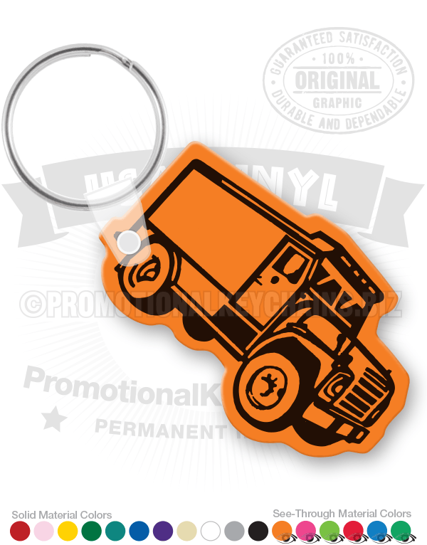 Armored Truck Vinyl Keychain, Front / Side View