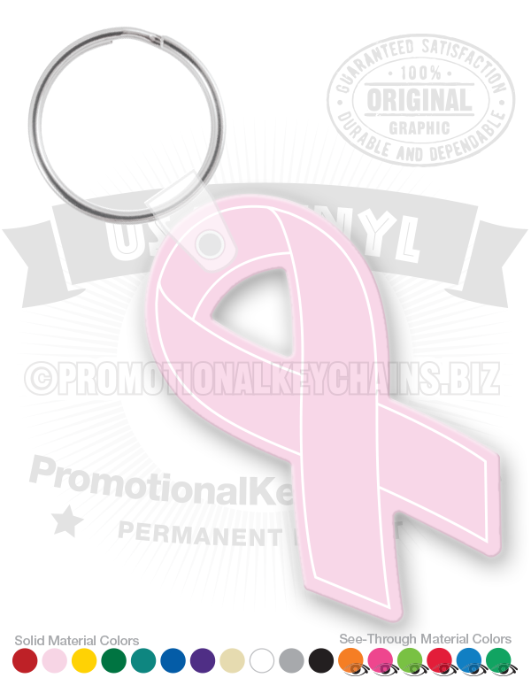 Awareness Ribbon Vinyl Keychain