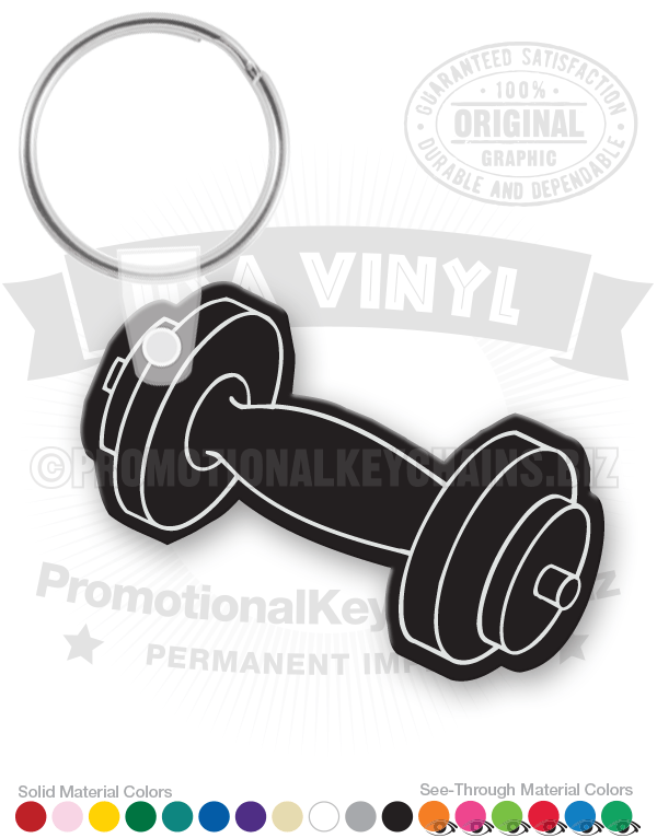 Barbell Vinyl Keychain
