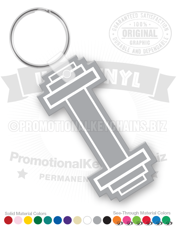 Barbell Vinyl Keychain