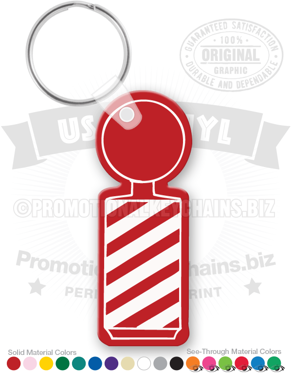 Barber Pole Vinyl Keychain