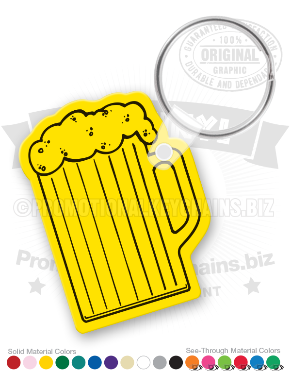 Beer Stein Vinyl Keychain