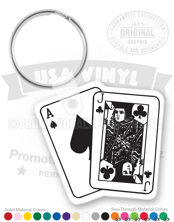 Blackjack Cards Vinyl Keychain