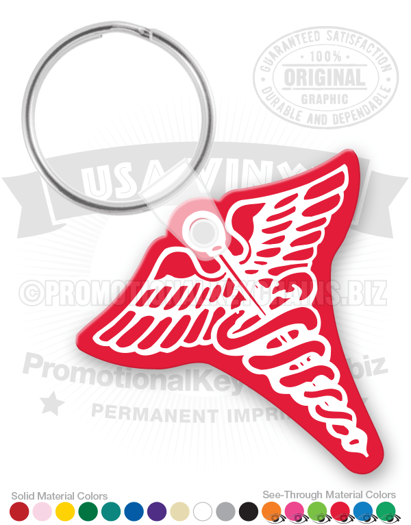 Caduceus Medical Symbol Vinyl Keychain