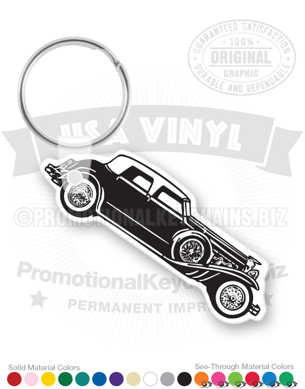 Gatsby Era 1930's Antique Car Vinyl Keychain PK5373