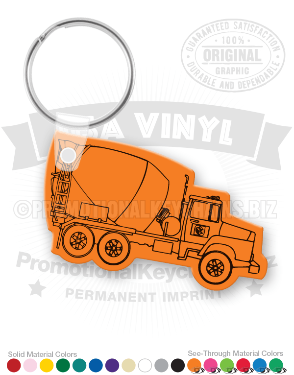 Cement Truck Vinyl Keychain