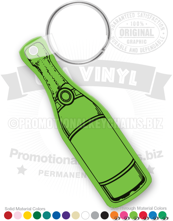 Champagne Bottle Vinyl Keychain