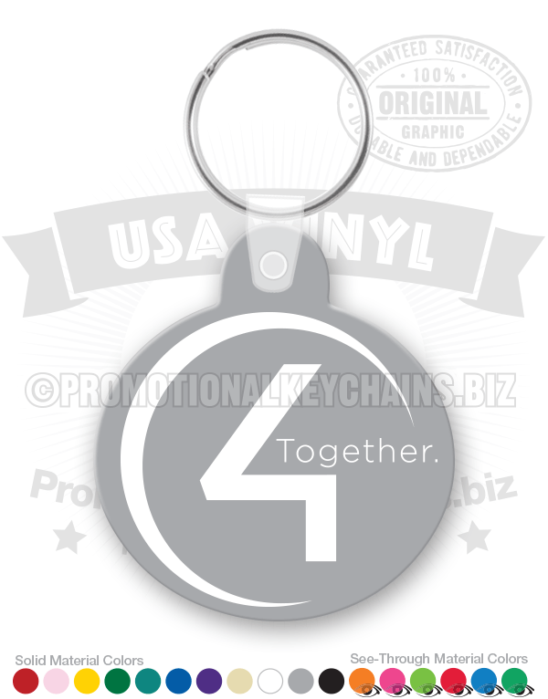 Circle Tab Tag Vinyl Keychain