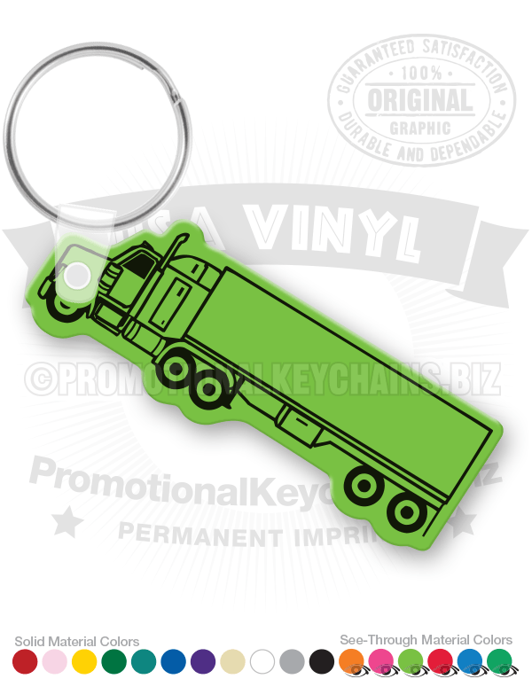 Classic Tractor Trailer Semi Truck Vinyl Keychain