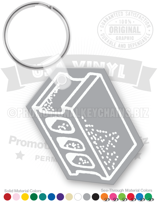 Concrete Cinder Block Vinyl Keychain