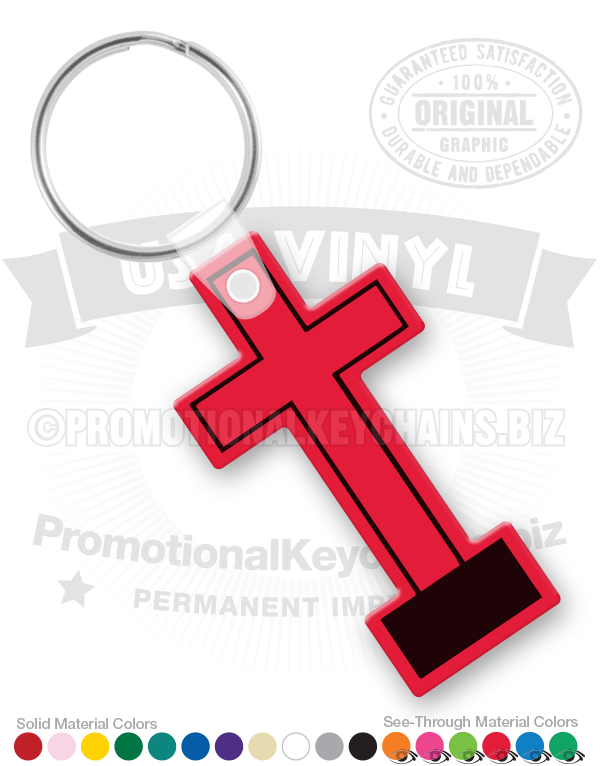 Cross Vinyl Keychain