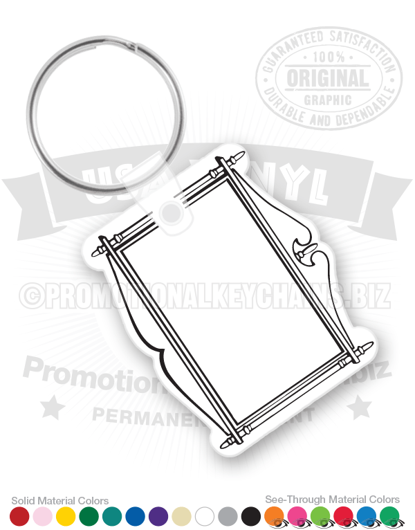 Decorative Scroll Sign Vinyl Keychain