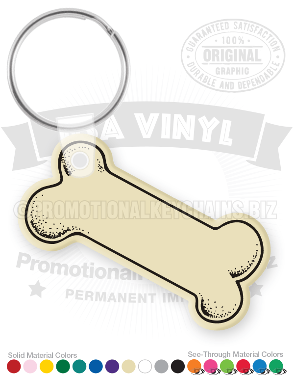 Dog Bone Vinyl Keychain