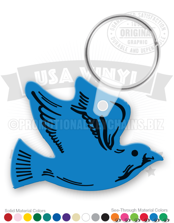 Dove in Flight Vinyl Keychain