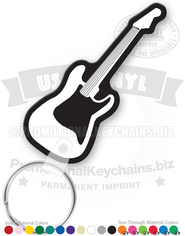 Electric Guitar Vinyl Keychain