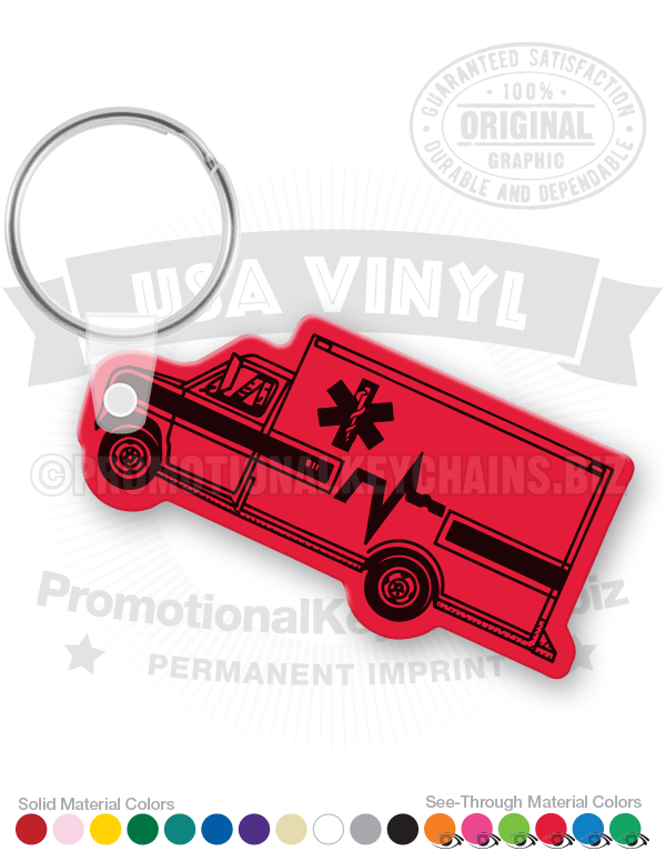 Emergency Medical Vehicle Vinyl Keychain
