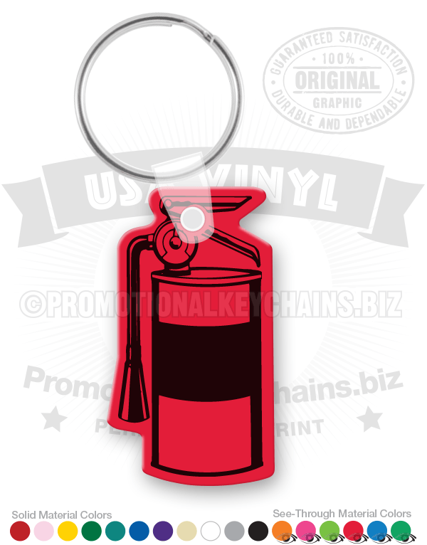 Fire Extinguisher Vinyl Keychain