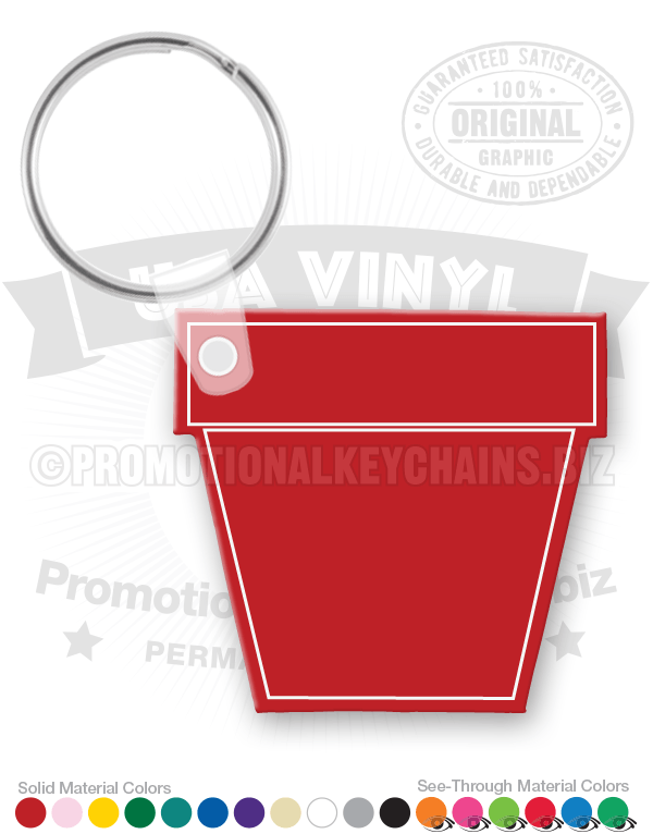 Flower Pot Vinyl Keychain