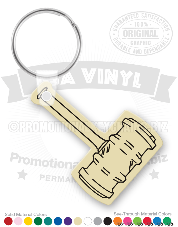 Gavel Vinyl Keychain