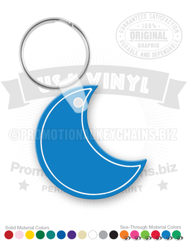 Half Moon Vinyl Keychain