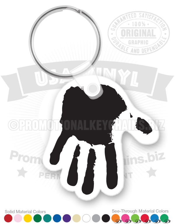 Hand Print Vinyl Keychain