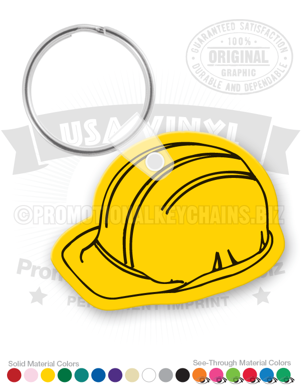 Hard Hat Vinyl Keychain