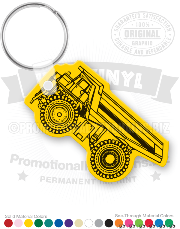 Heavy Duty Dump Truck Vinyl Keychain