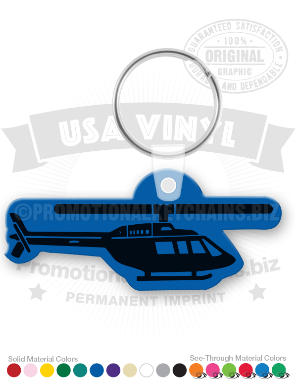 Bell-Style Helicopter Vinyl Keychain
