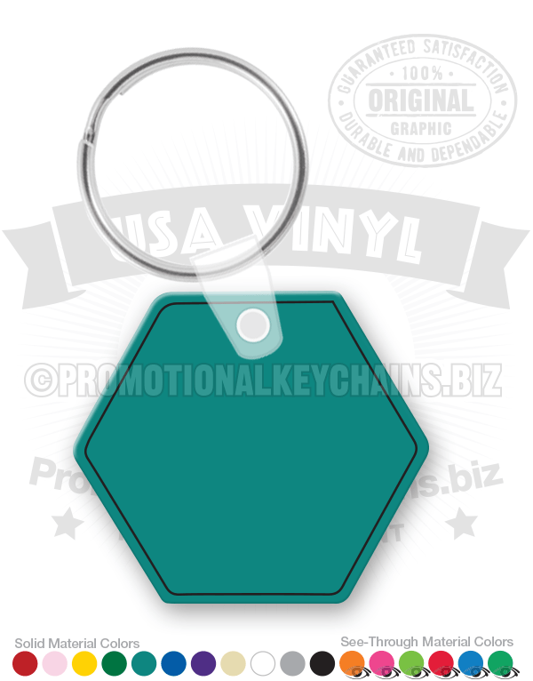 Hexagon Vinyl Keychain
