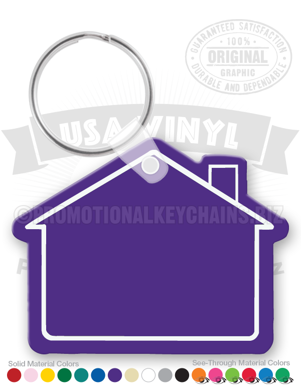 House with Chimney Vinyl Keychain
