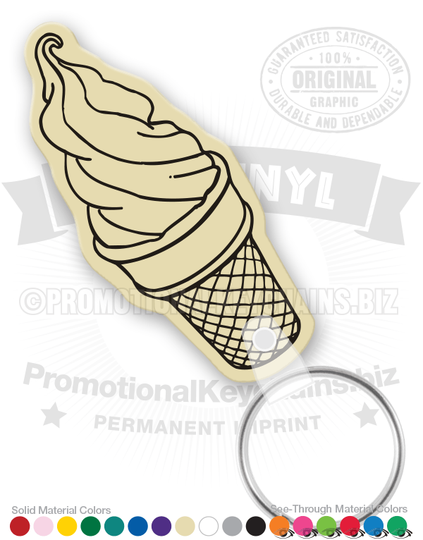 Soft Serve Ice Cream Cone Vinyl Keychain