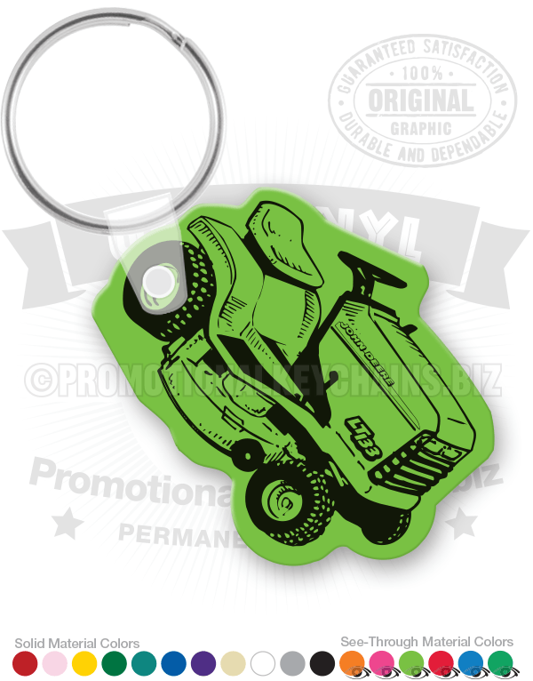 John Deere Riding Mower Tractor Vinyl Keychain