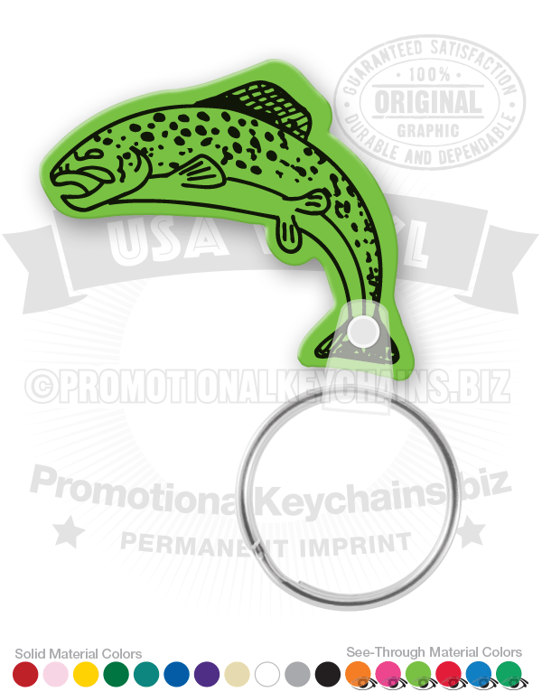 Leaping Trout Vinyl Keychain