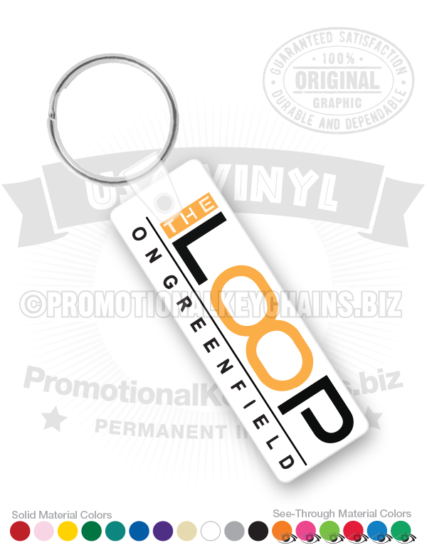 Rectangle Tag Vinyl Keychain