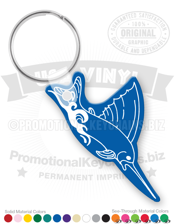 Marlin Fish Vinyl Keychain
