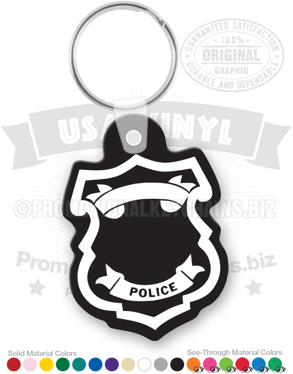 Modern Police Badge Shield Vinyl Keychain