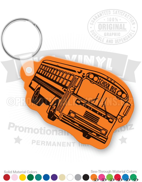 Modern School Bus Vinyl Keychain